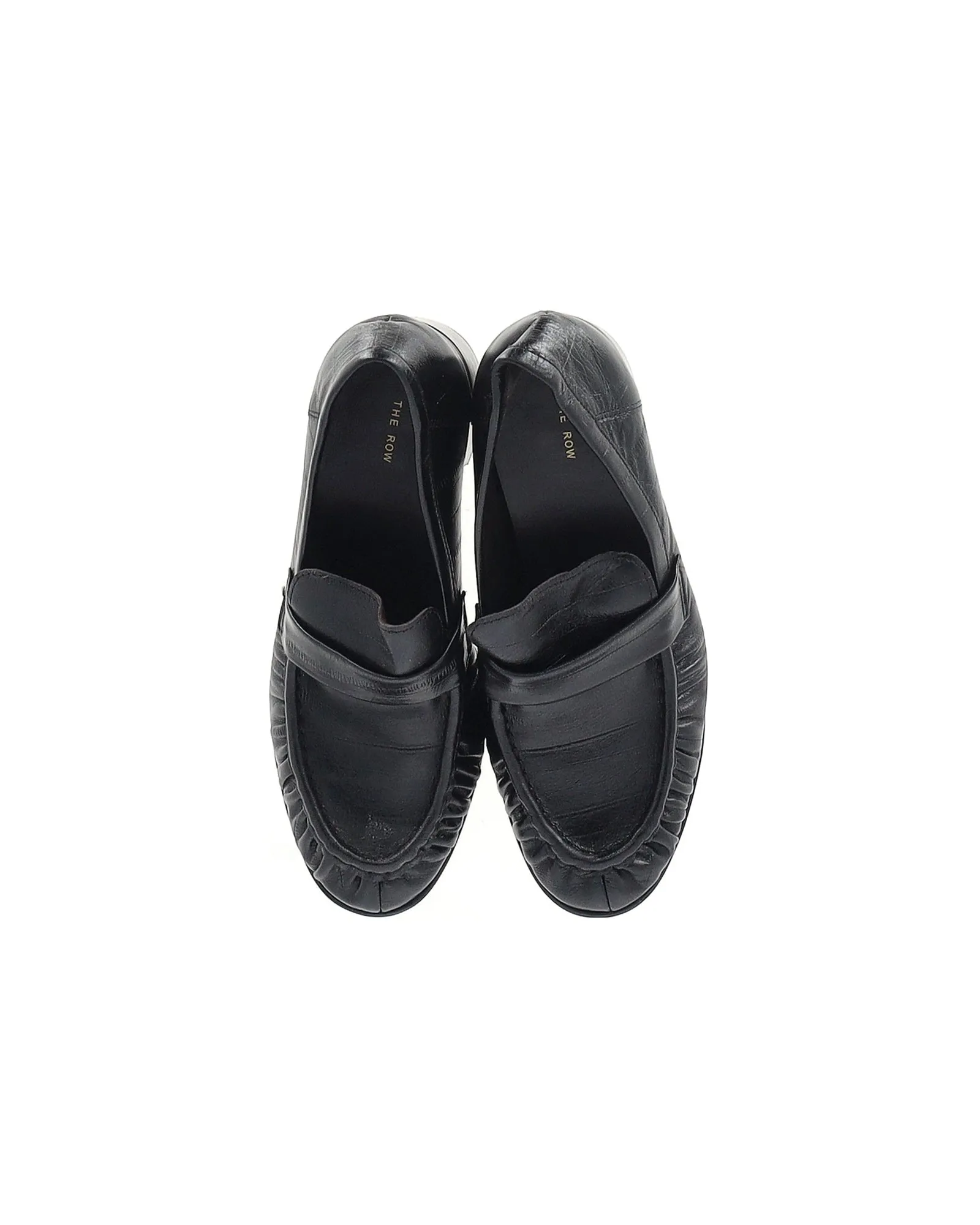 Ralph Lauren Shoes Loafers The Row Pleated Loafer Pumps in Black Leather