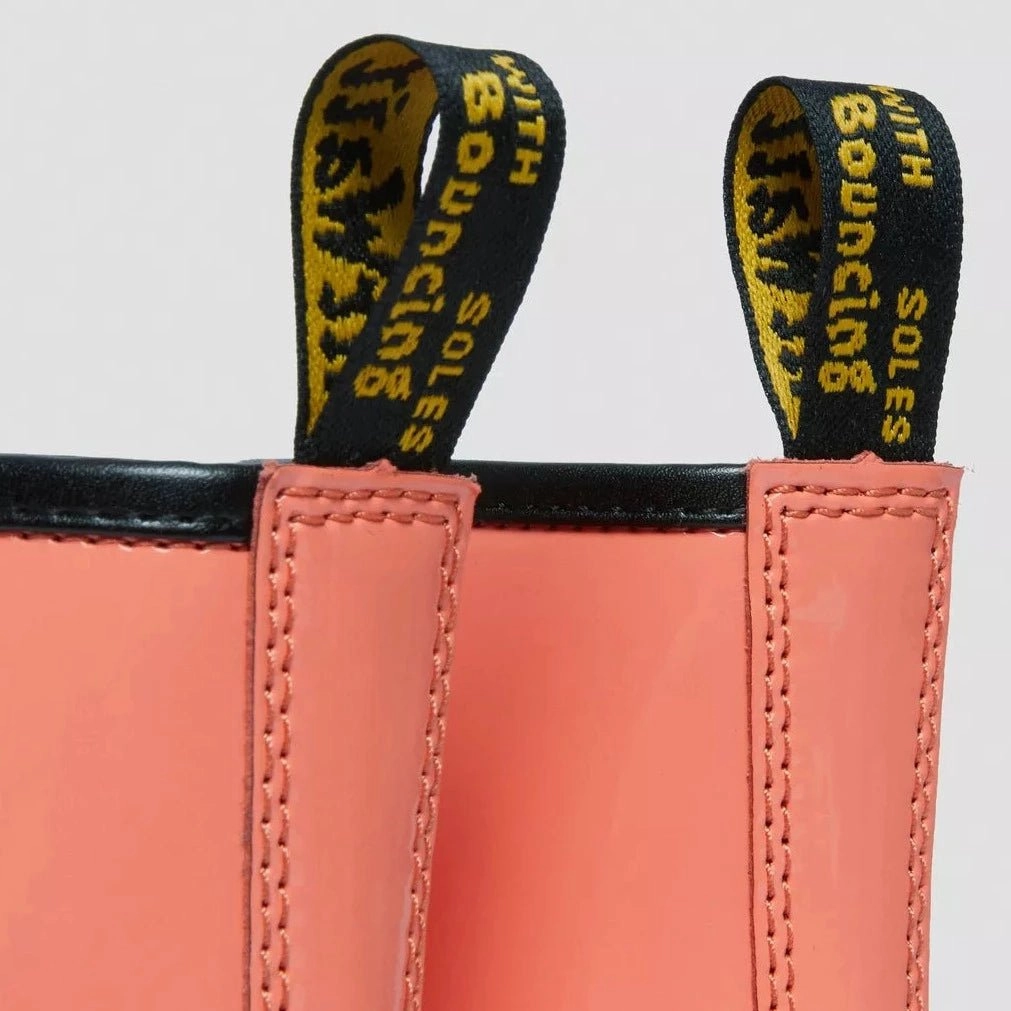 Dr. Martens Women's 1460 Patent - Coral Lucido Gold Dress White Shoes