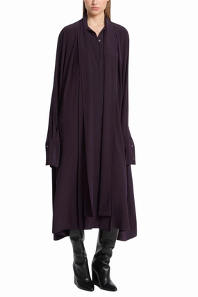 Popular Dress Shoes Draped Scarf Tie Shirt Dress