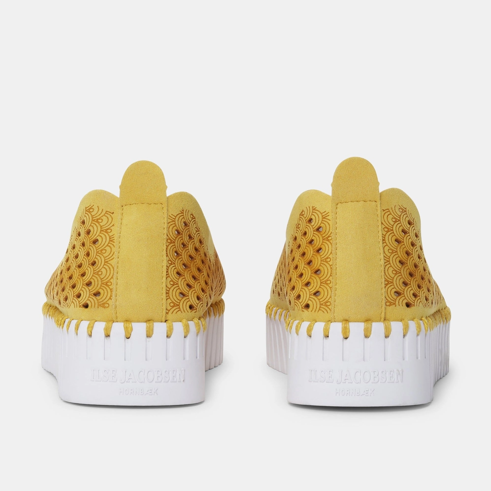 Floral Flat Shoes Tulip Slip On With Chunky Sole - Golden Rod