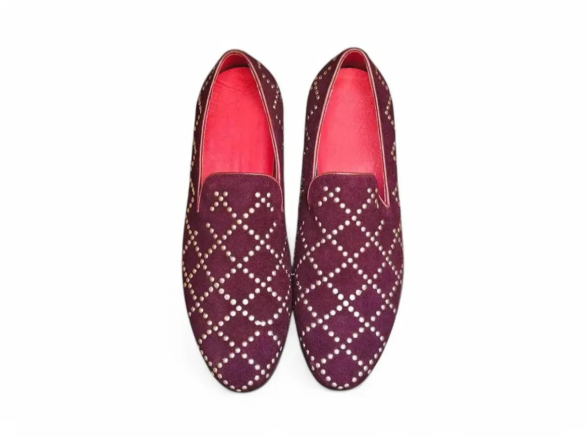 Loafers Wide Fit Dress Studs Loafer in Suede