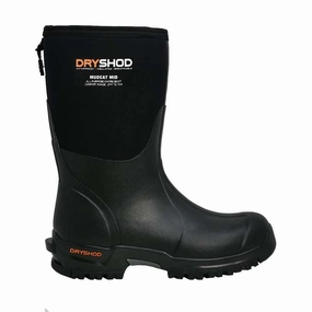 Dryshod Mudcat Rugged Mid-Calf Work Boot | Black | Lightweight |Rubber Waterproof Recovery Shoes