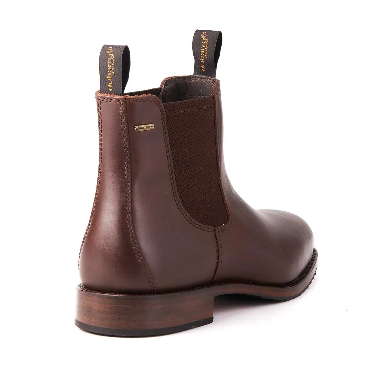 DUBARRY Kerry Chelsea Boots - Mens Gore-Tex Leather - Mahogany Flat Boots