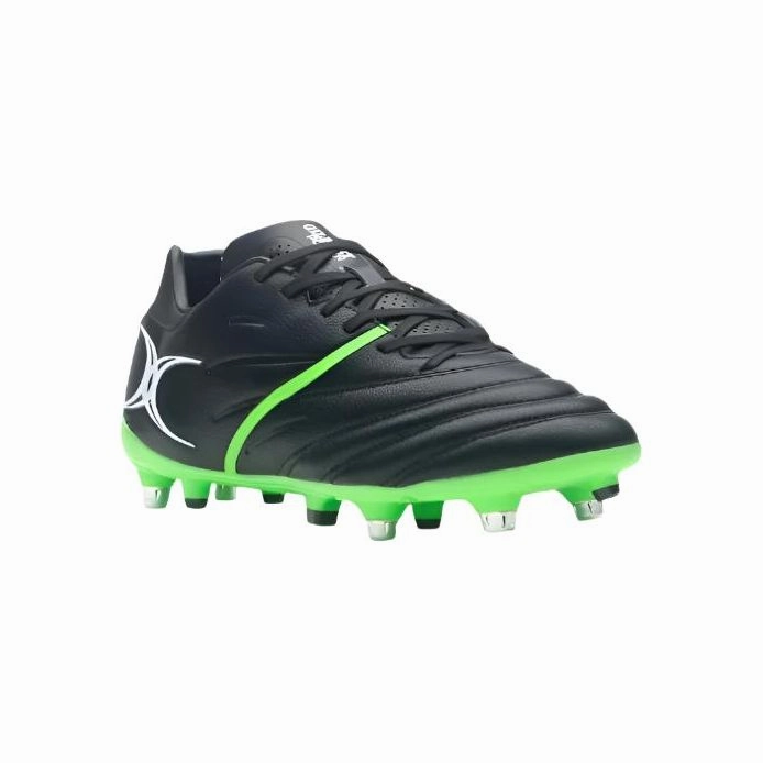 Size 9.5 Soccer Cleats Gilbert Adults Rugby Boot Sidestep X20 Power 6S Black/Fluorescent Green