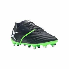 Spikes On Soccer Cleats Gilbert Adults Rugby Boot Sidestep X20 Power 6S Black/Fluorescent Green