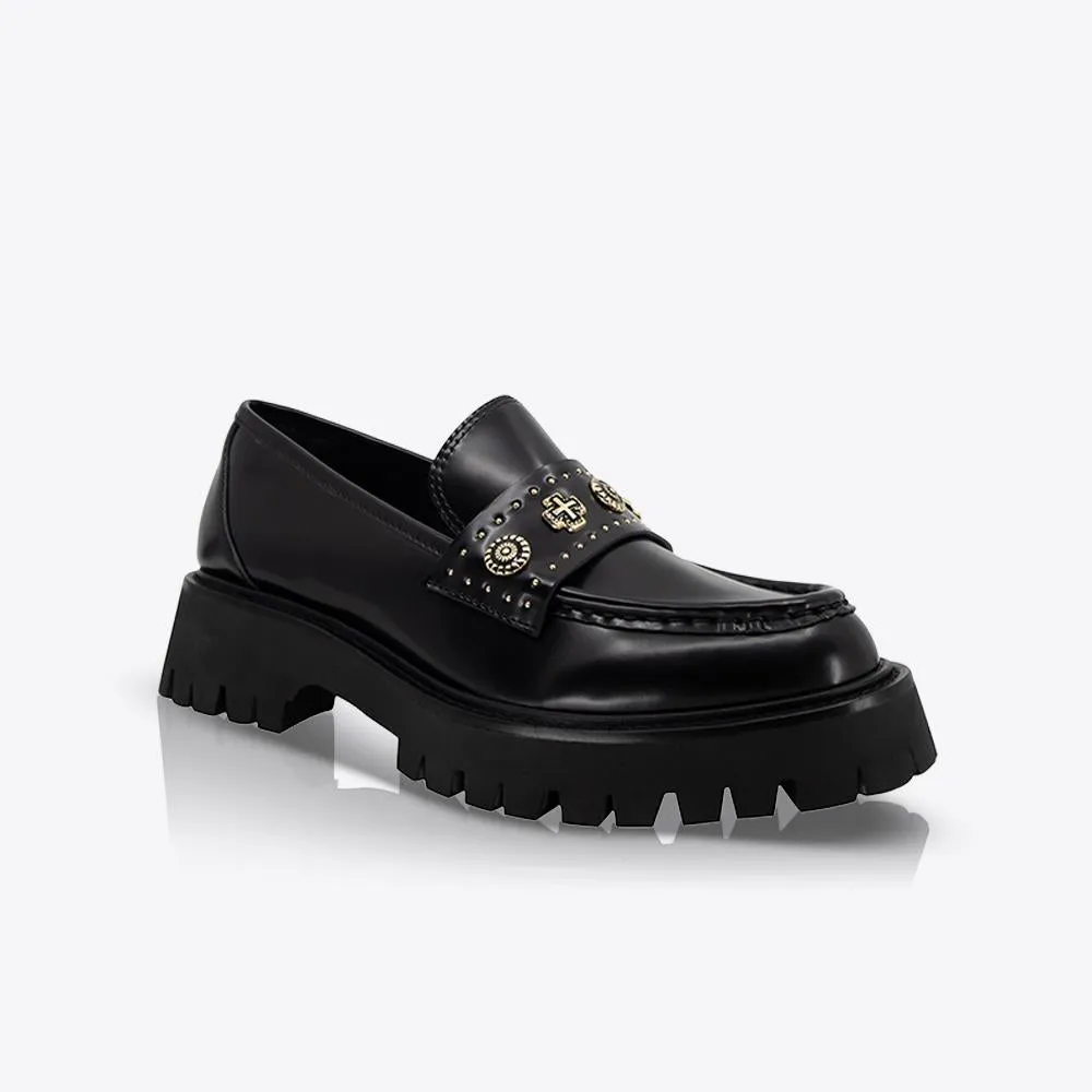 Maritime Loafer Black/Gold Bottom Loafers