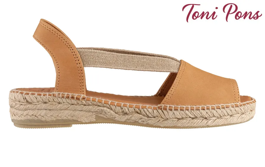 Leather Espadrille Wedges Tp Etos Tan