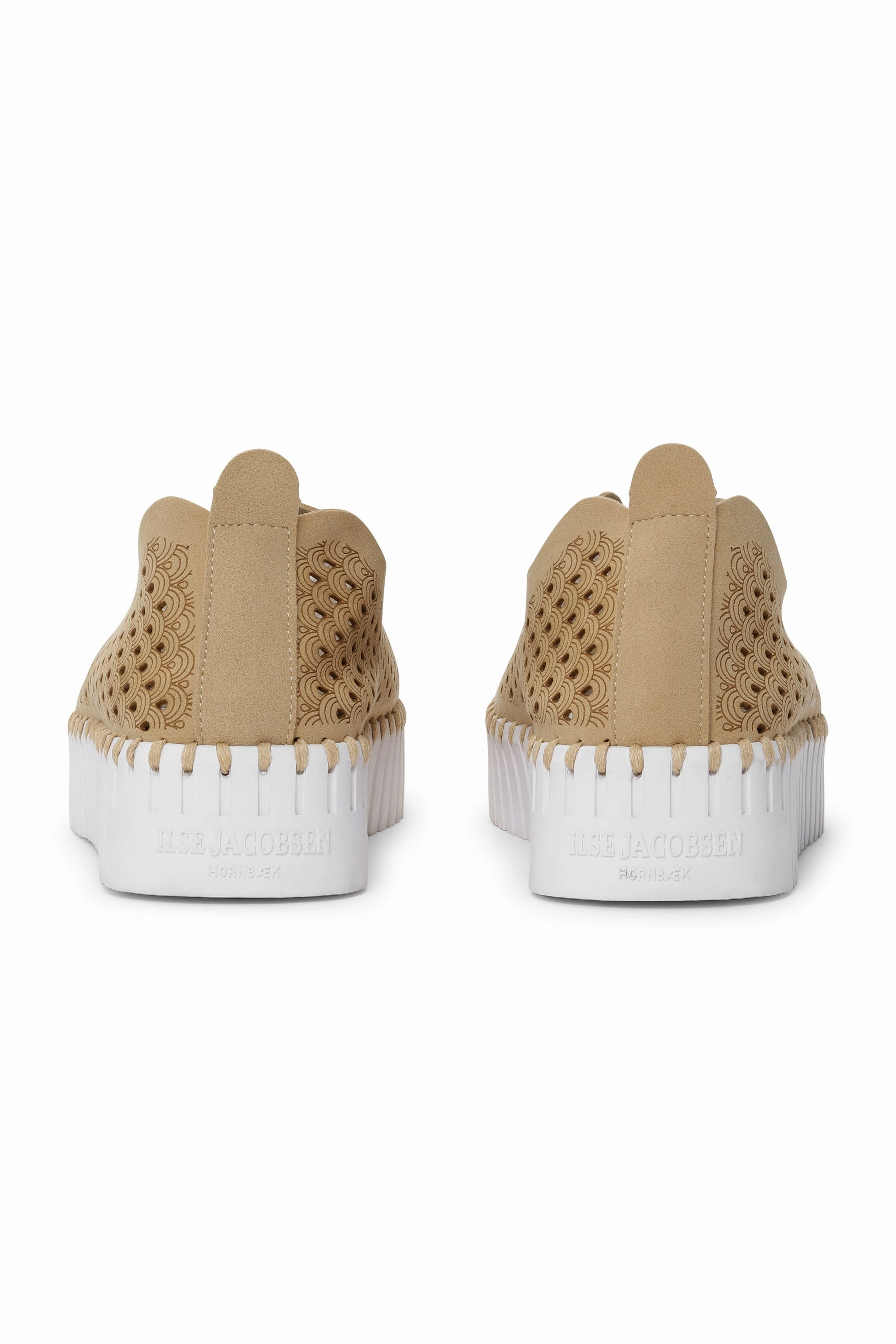 Tulip Slip On With Chunky Sole - Latte Peep Toe Flat Wedding Shoes