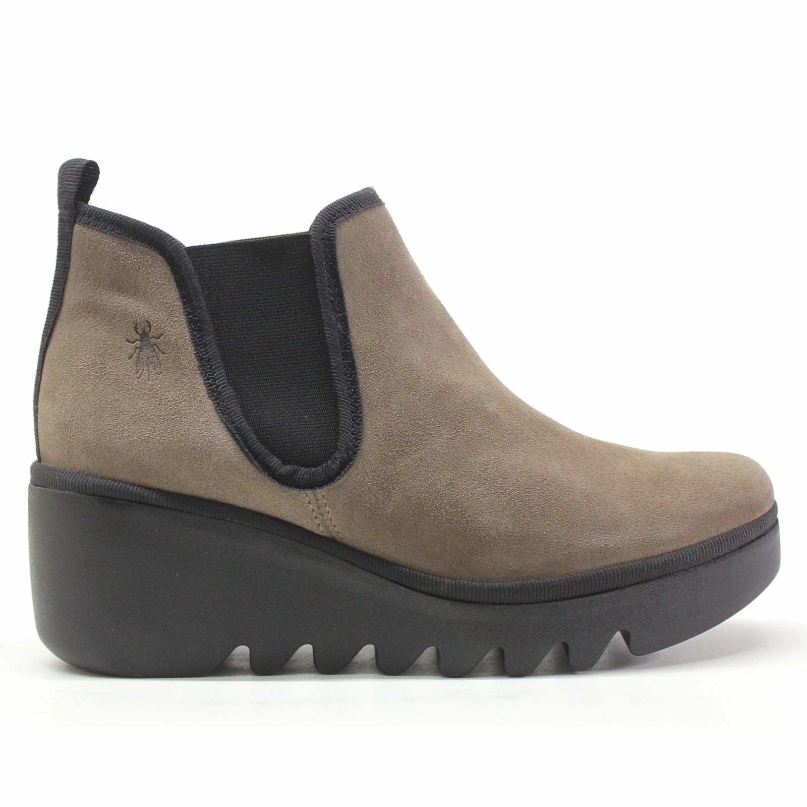 Little Girls Chelsea Boots Fly London BYNE349FLY Suede Women's Slip On Taupe Boots