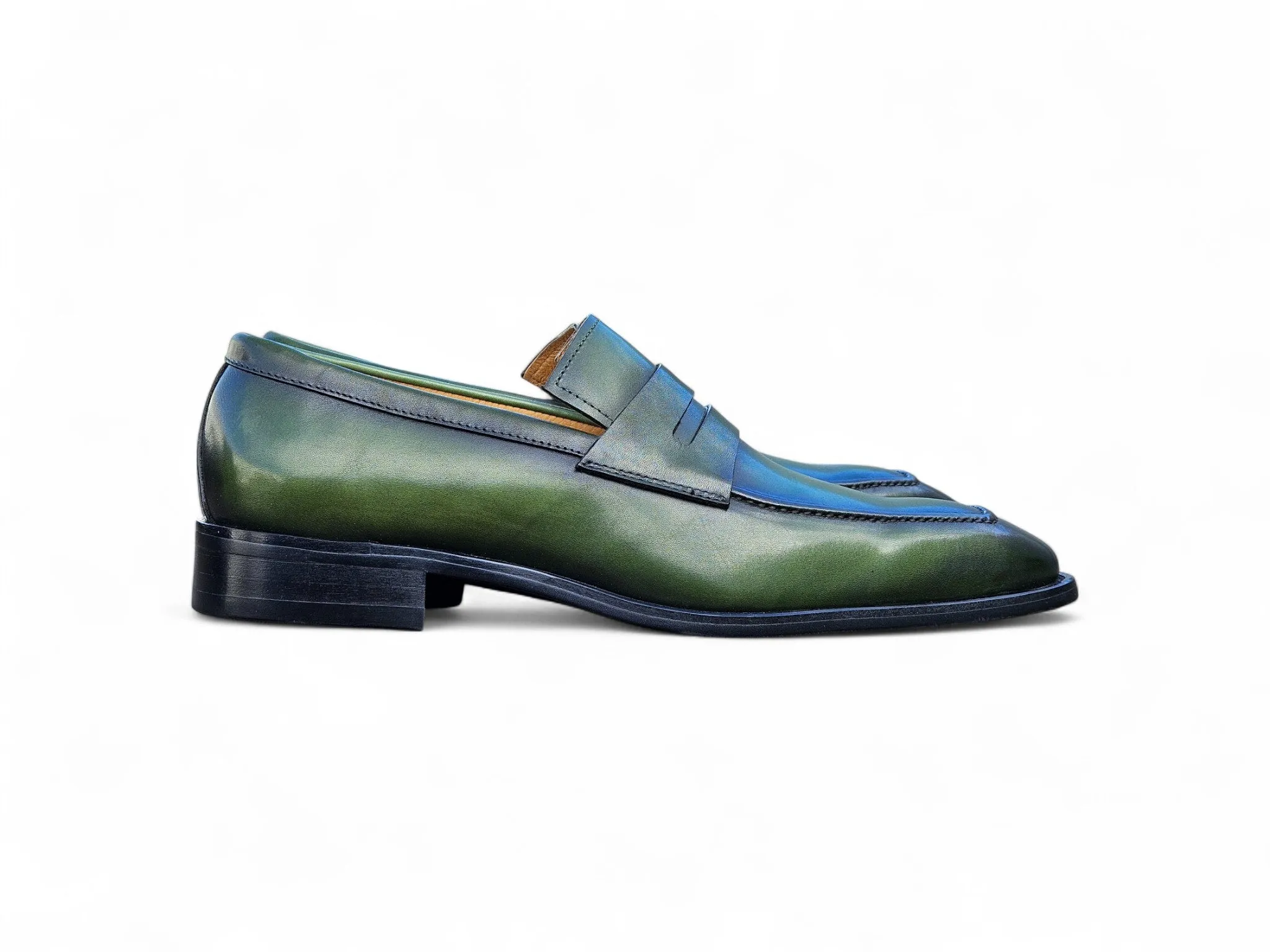 Patina Finished Penny Loafer Chunky Loafers With Skirt