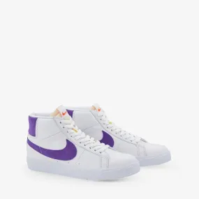 Cartoon Nike Shoes SB Zoom Blazer Mid White | Court Purple | White | Gum Light Brown