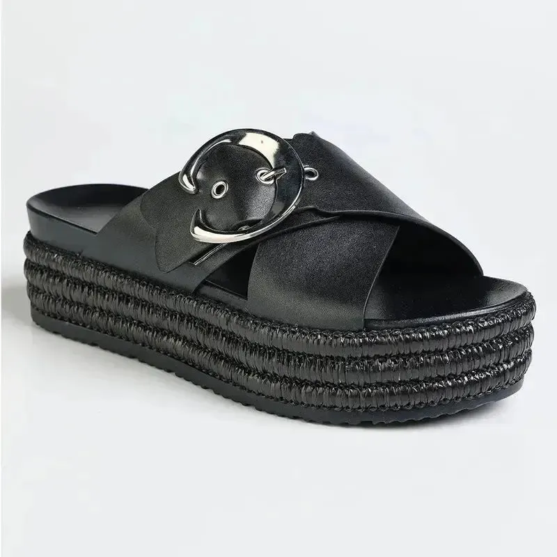 Madison Maven Cross Over Sandal - Black Tom Espadrilles Sale