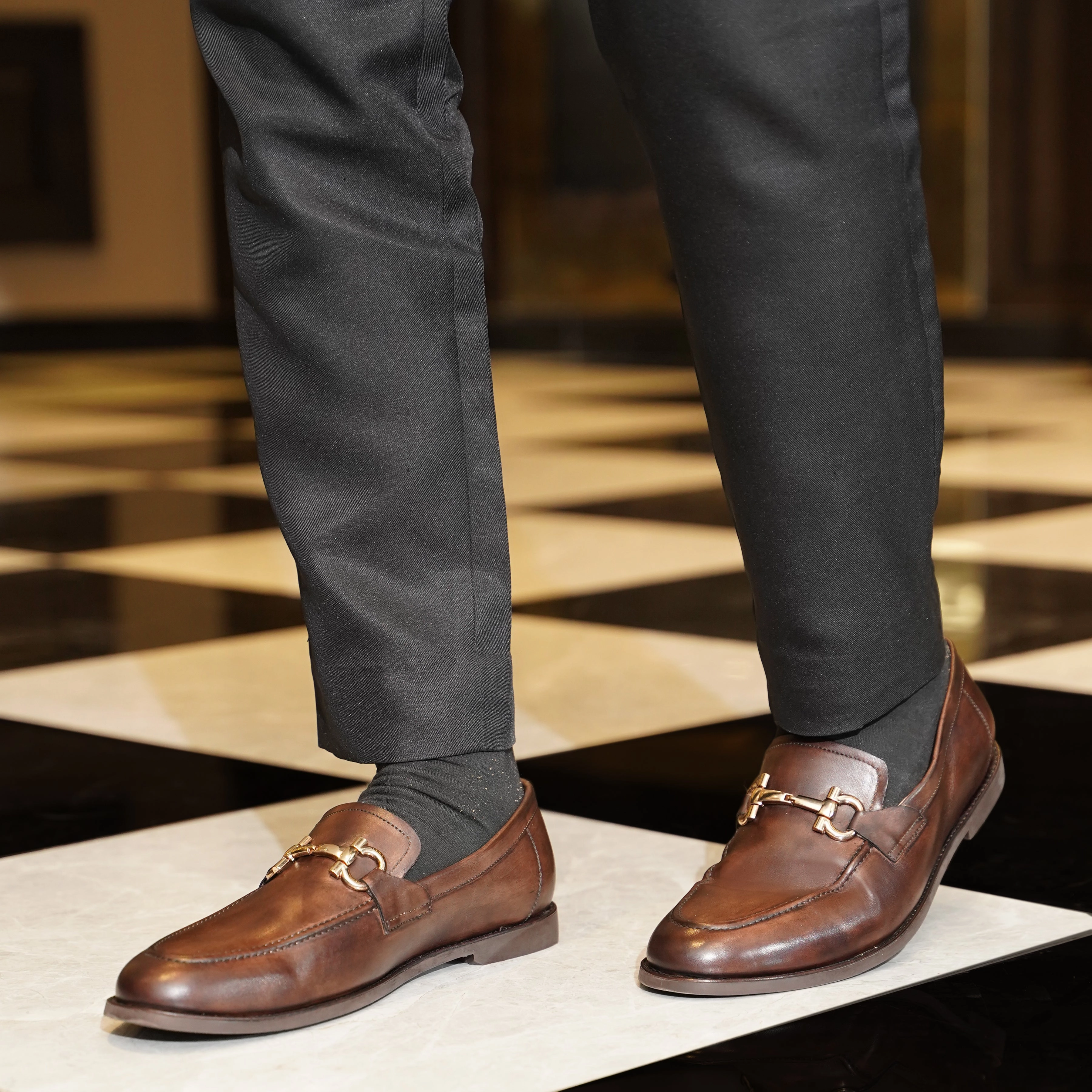 Essen - Men's Brown Patina Calf Leather Loafer Dr Loafers