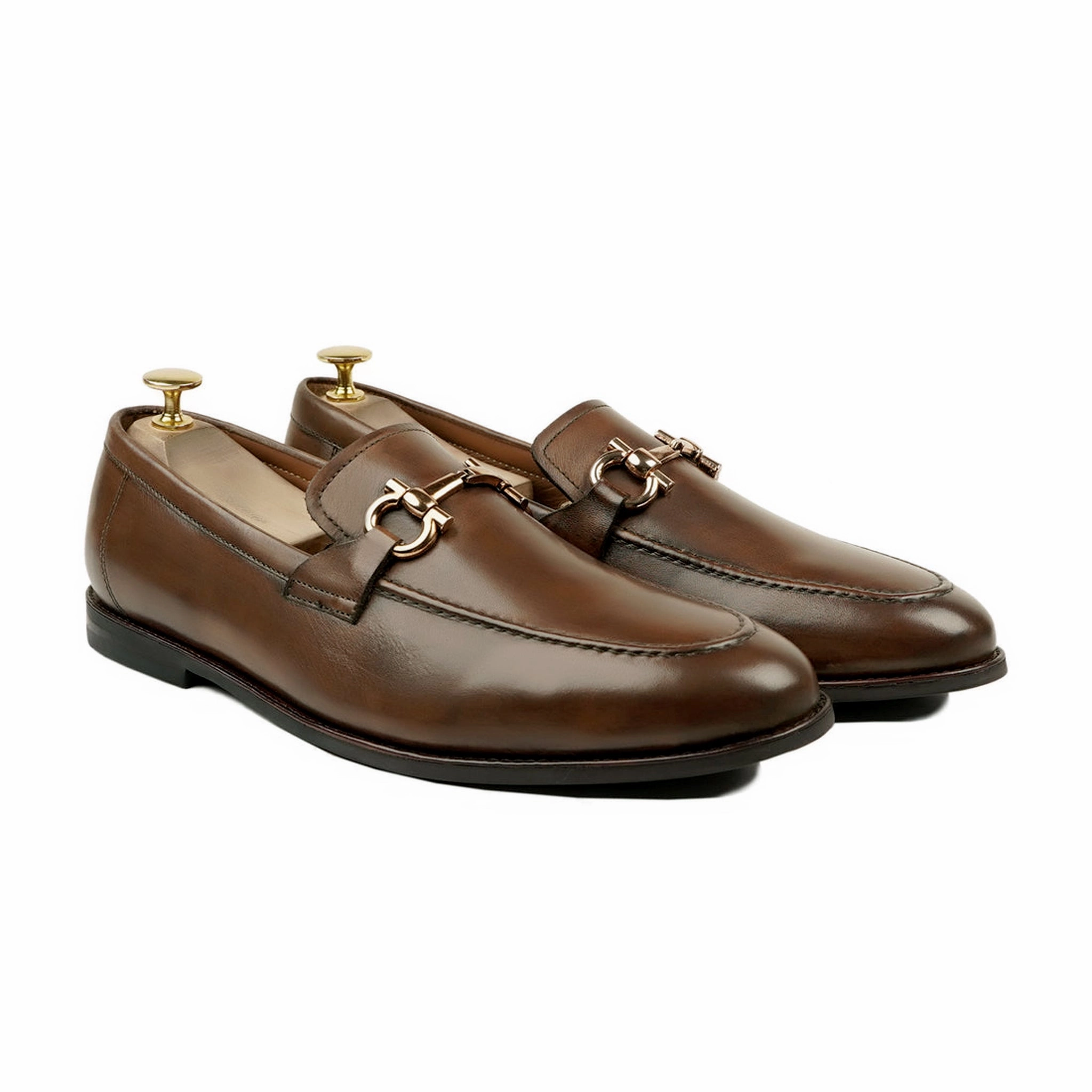 Comfortable Dress Loafers Essen - Men's Brown Patina Calf Leather Loafer