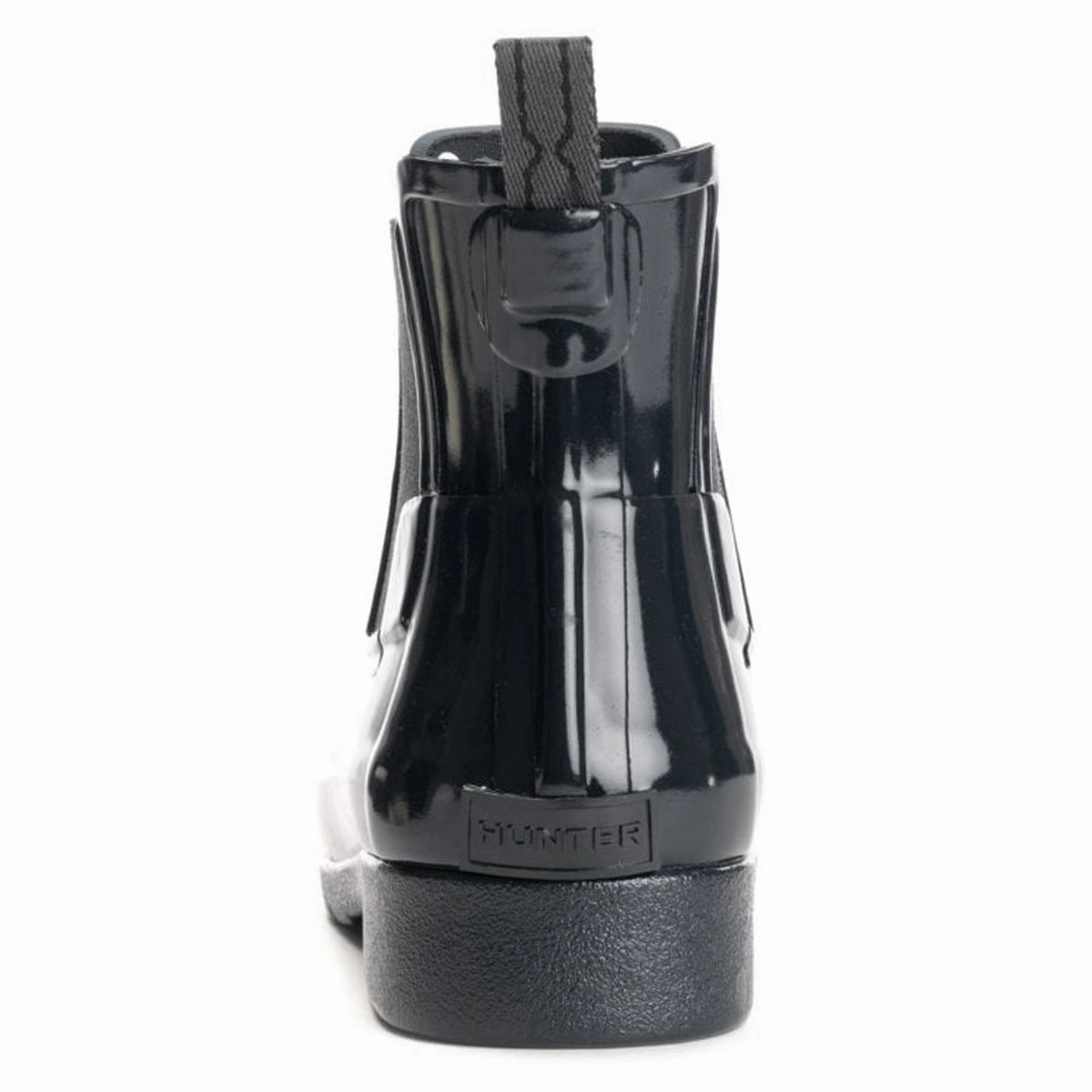 Extra Wide Width Chelsea Boots Hunter Original Refined Chelsea Gloss Rubber Women's Ankle Black Boots