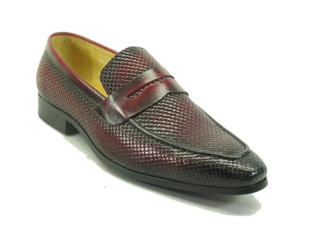 KS478-110E Carrucci Burnished Woven Penny Loafer Johnston And Murphy Loafers