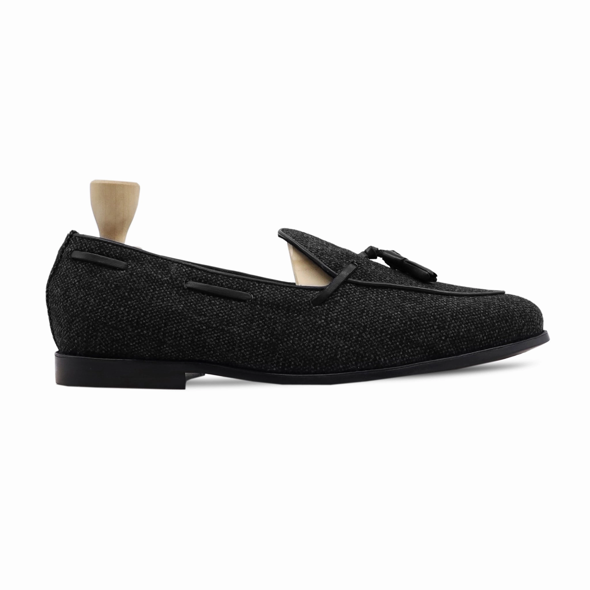 Flattered Loafers Jeddah - Men's Black Tweed Loafer