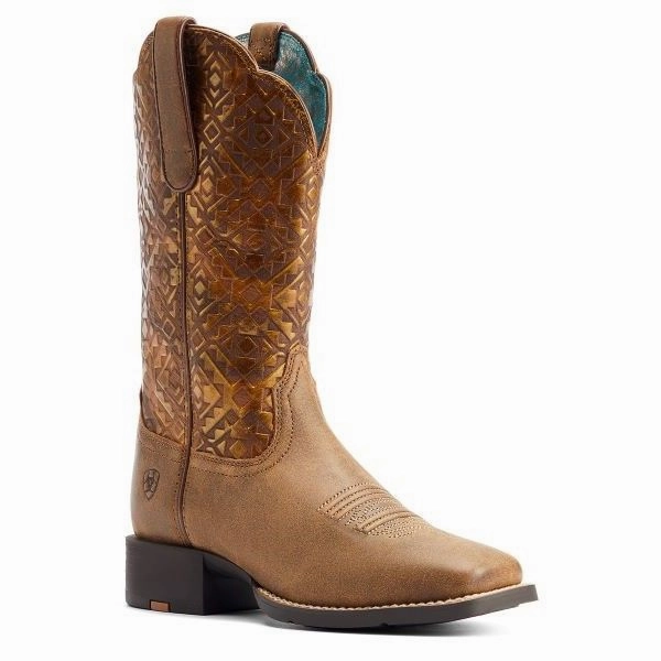 Shoes For Graduation Dresses Ariat Bare Brown Round Wide Square Toe Women's Western Boots 10044431
