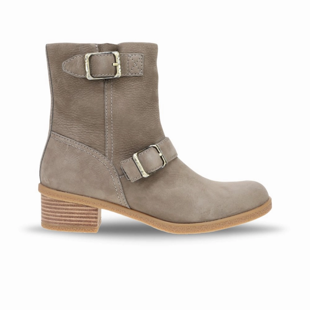 Bike Toe Dress Shoes Dansko Women's Delphine - Stone Waterproof Nubuck