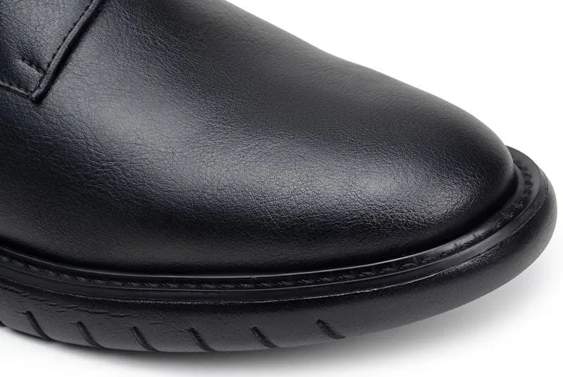 'Noah' men's wide-fit EEE vegan-leather shoe by Ahimsa - black Ollio Flat Shoe Wingtip Lace Up Two Tone Oxford