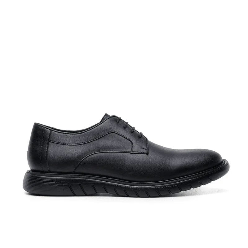 Shoes That Automatically Lace Up 'Noah' men's wide-fit EEE vegan-leather shoe by Ahimsa - black