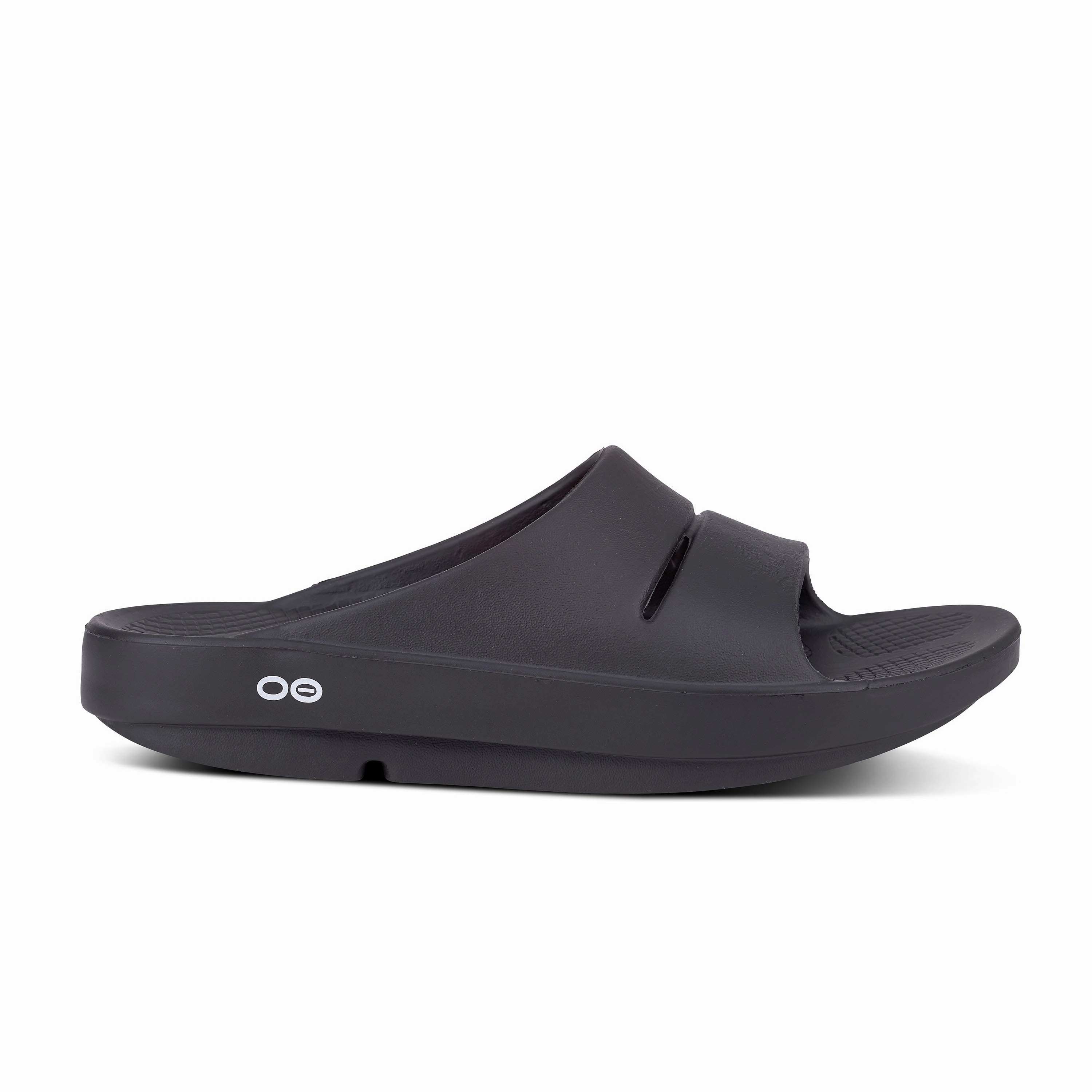 Comfortable Platform Dress Shoes 'OOFOS' Unisex OOahh Slide - Black