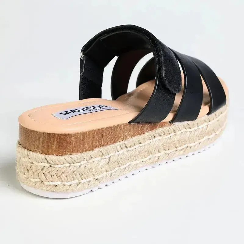 Madison Marlene Espadrille Sandal - Black James Bond Espadrilles
