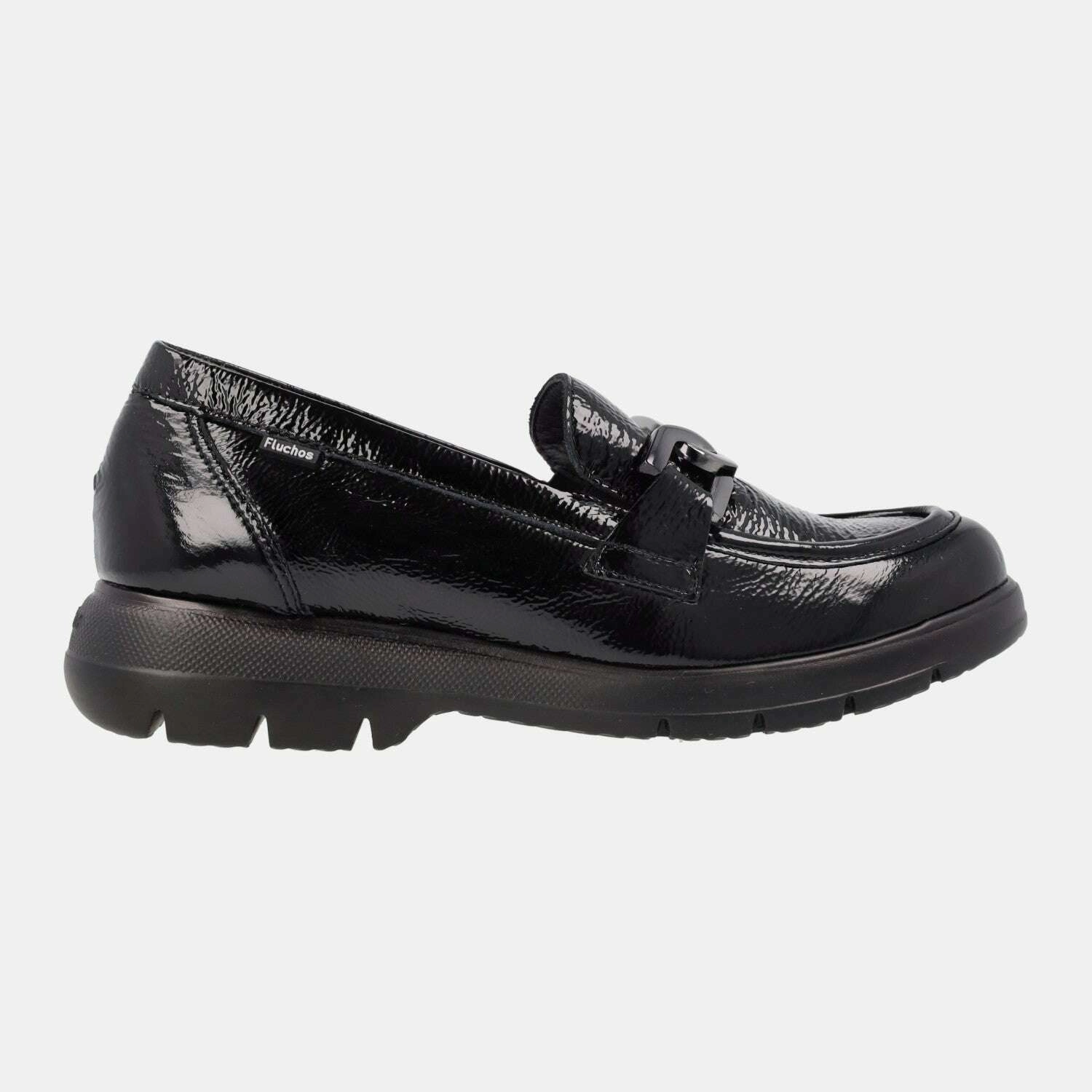 Fluchos - Gladis F1794 - Black Patent Outfits With Chunky Loafers