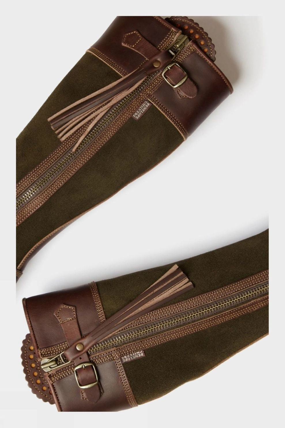 PENELOPE CHILVERS Inclement Tassel Boots - Womens Waterproof Suede - Seaweed/Conker Charm Boots