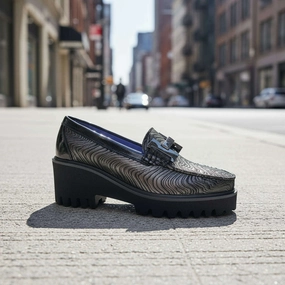 Classic Leather Loafers DI CHENZO - 8866 - Pewter Perco