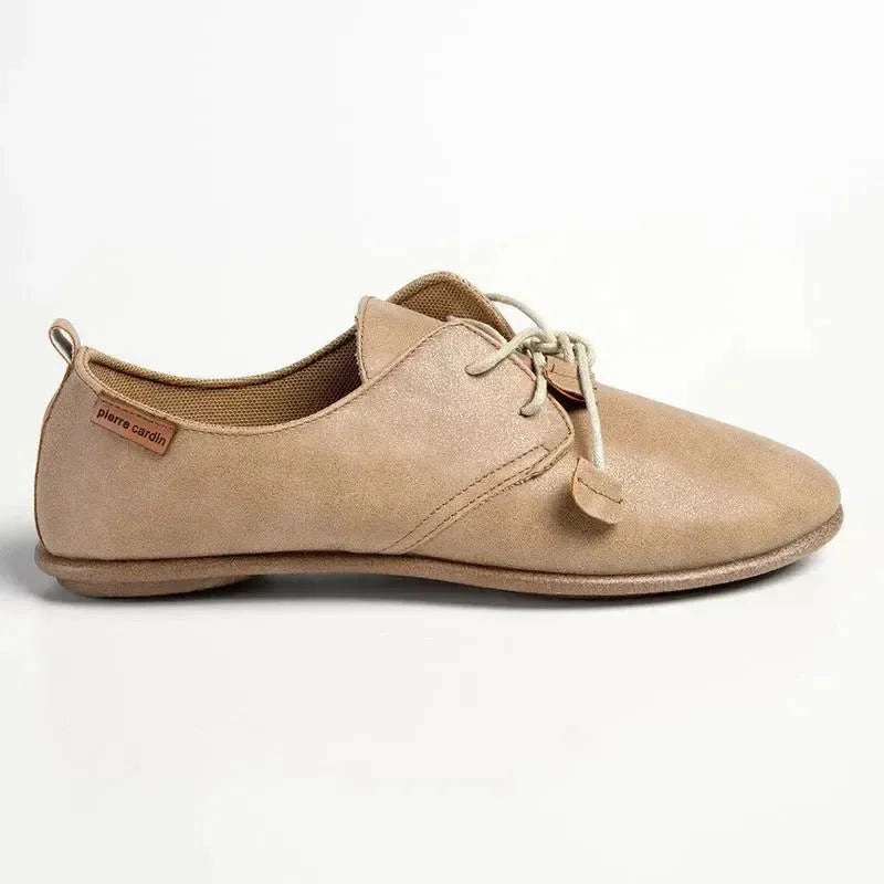 Brogue S Pierre Cardin Riviera Lace-Up Flat - Beige