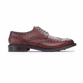 Lace-up Shoes Casual Derby Brogue - Brown Grain