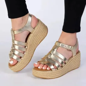 Fit Flop Platform Espadr.Fisherman Wedge - Platino Metallic Dr Scholl Espadrilles