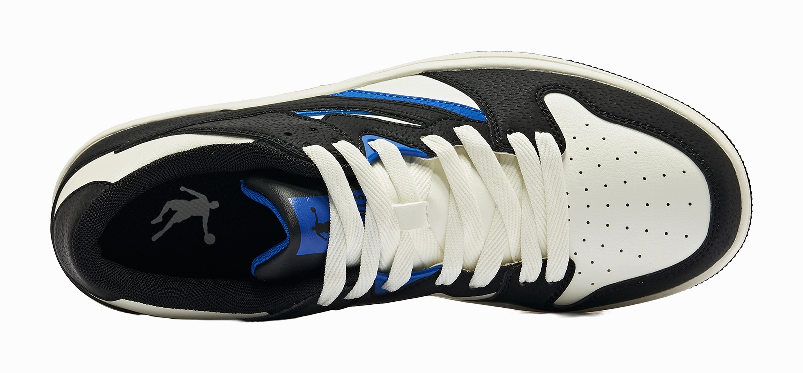 Flats Shoe Dangle QIAODAN Slip Resistant, Abrasion Resistant, Lightweight, Breathable Low top Skateboard Shoes Men's Black White