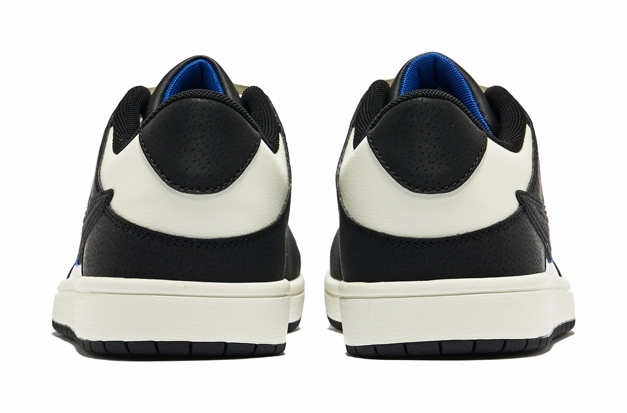 Walking Tennis Shoes For Flat Feet QIAODAN Slip Resistant, Abrasion Resistant, Lightweight, Breathable Low top Skateboard Shoes Men's Black White