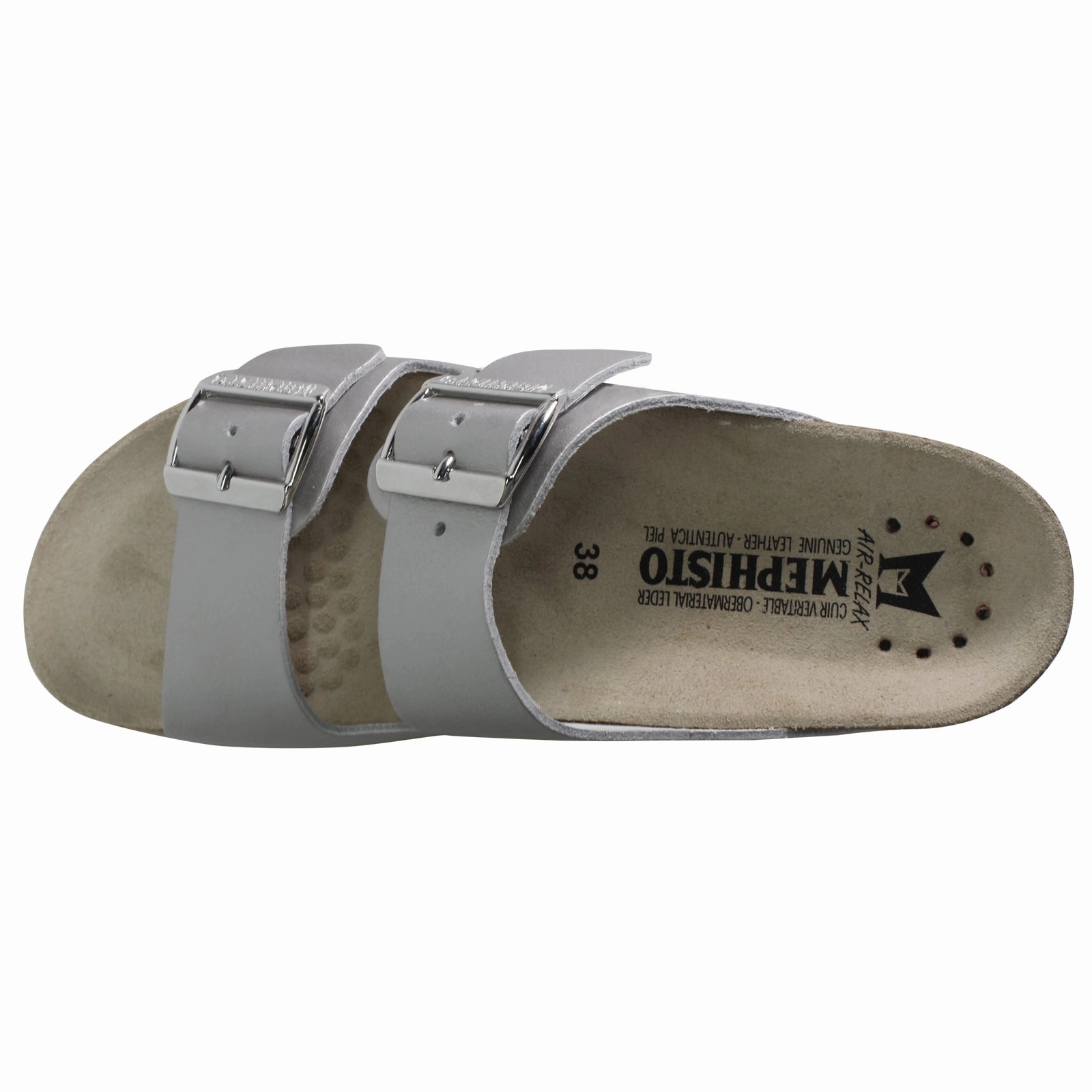 Mephisto Hester Smooth Leather Women's Slip On Silver Sandals Easy Street Stargaze Espadrille