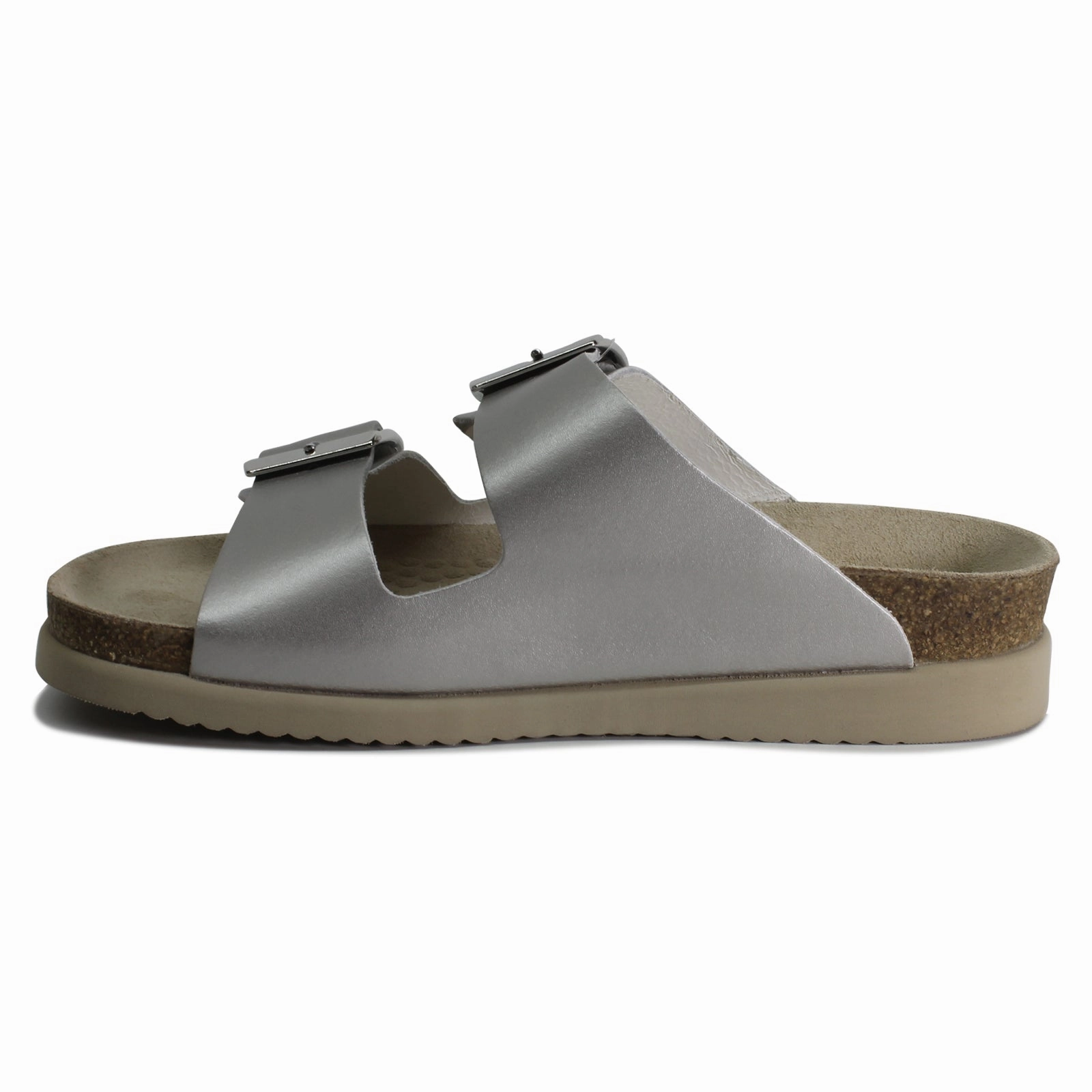 Mephisto Hester Smooth Leather Women's Slip On Silver Sandals Claudia Ghizzani Espadrilles