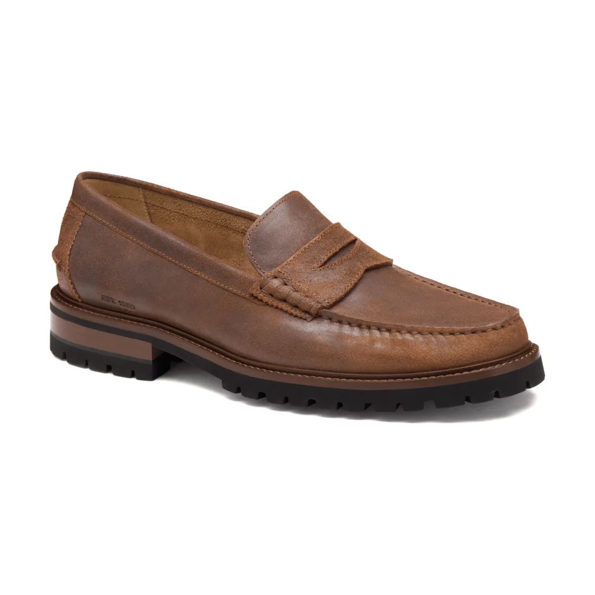 Barefoot Loafers Johnston & Murphy Men's Collier Penny Loafer Brown Bomber Leather