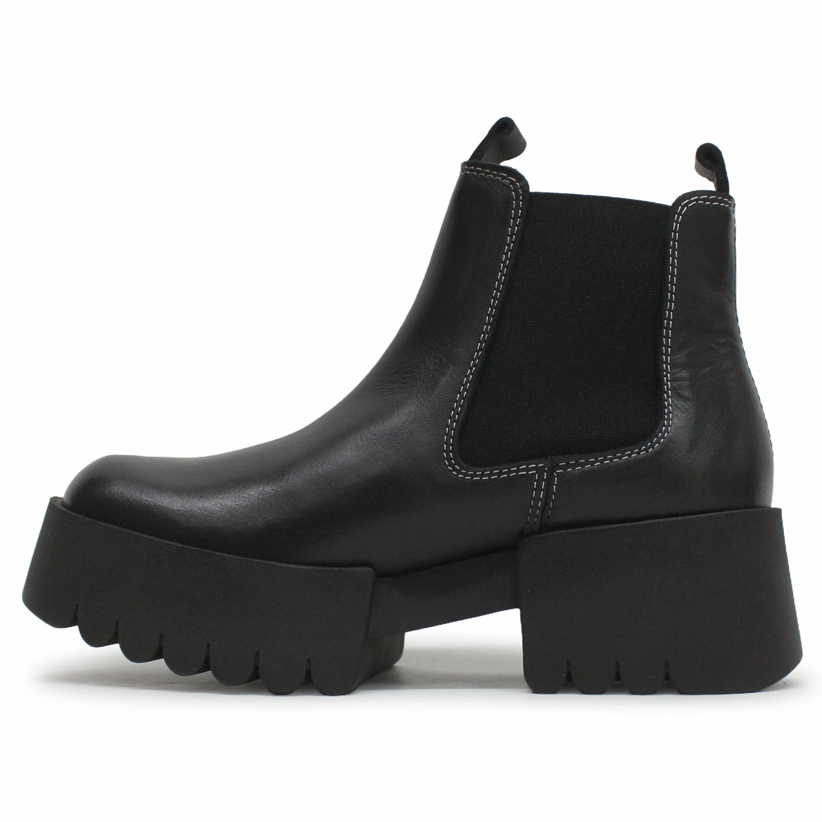 Fly London EXIA123FLY Rug Leather Women's Ankle Black Boots Chelsea Boots Under Suit