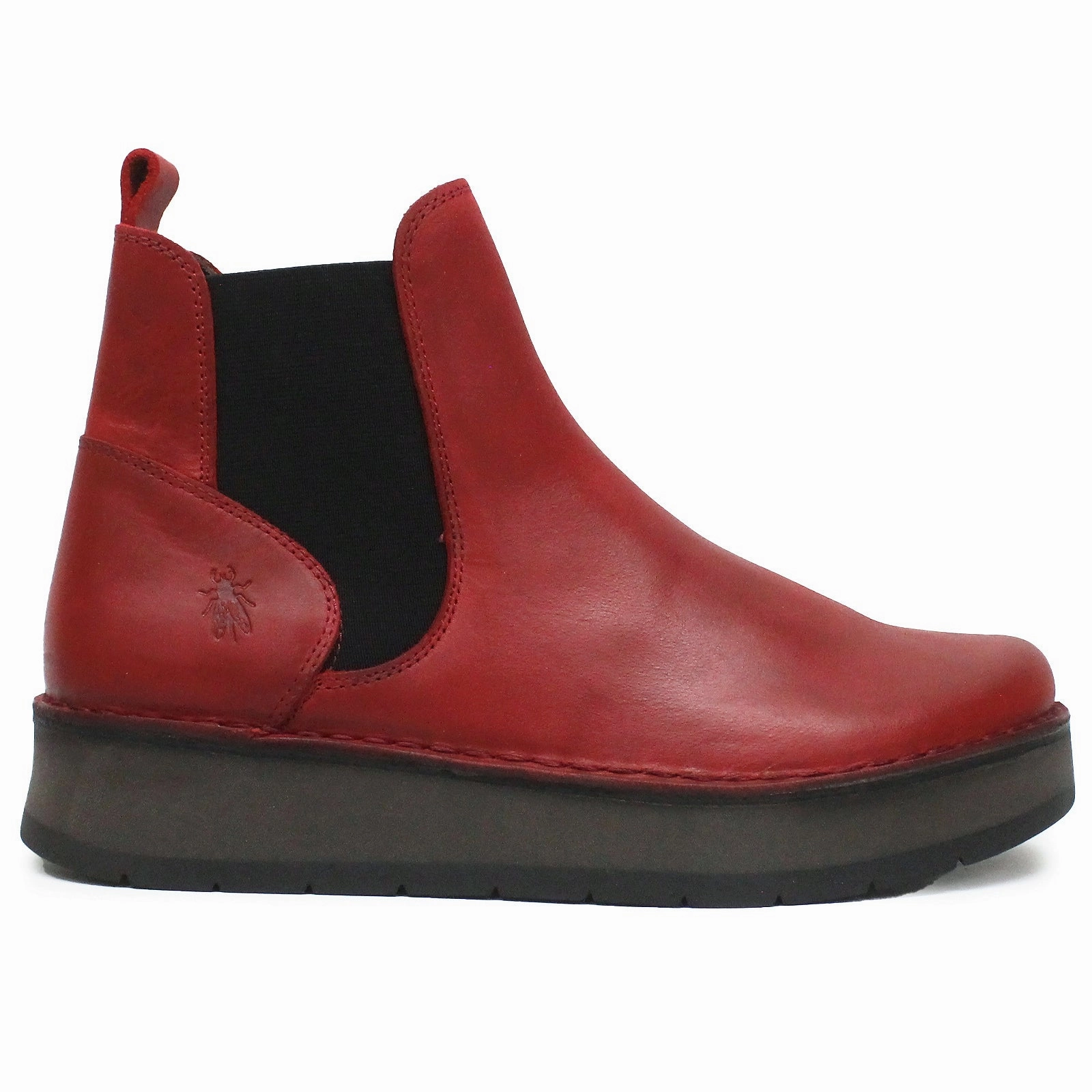 Nimbus Chelsea Boots Fly London RAWI131FLY Rug Leather Women's Red Ankle Boots
