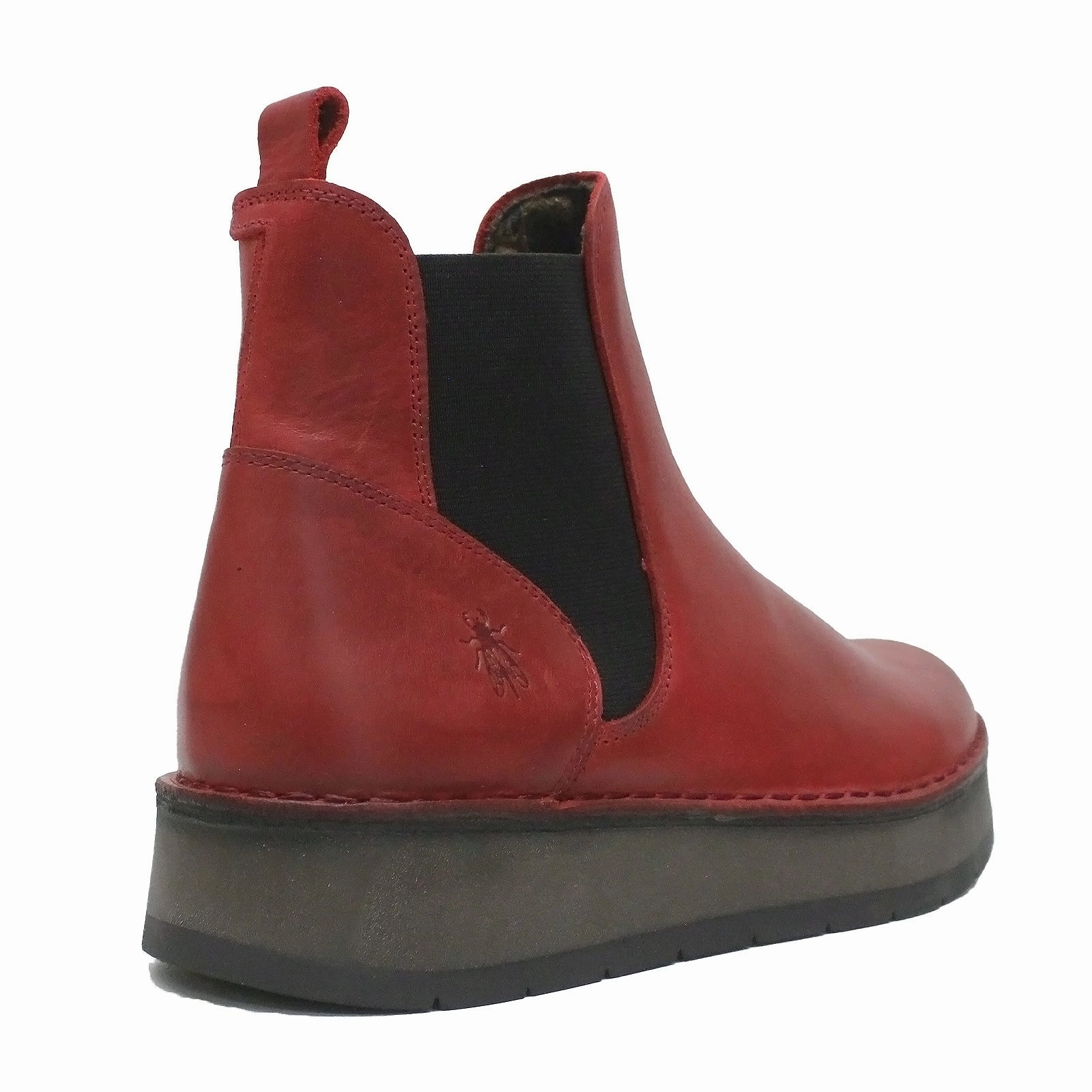 Chelsea Boots Pattern Fly London RAWI131FLY Rug Leather Women's Red Ankle Boots