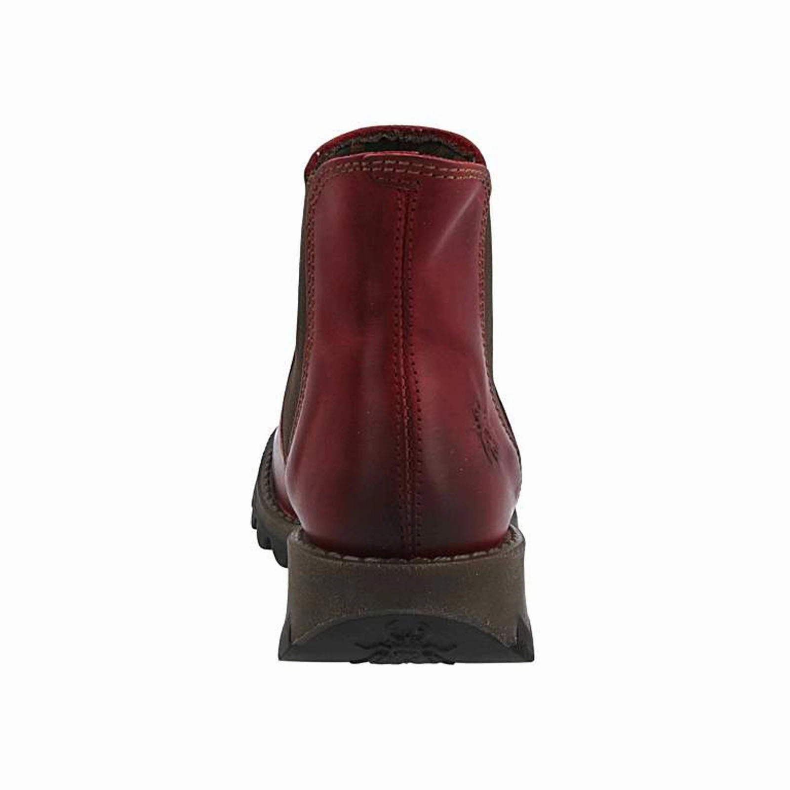 Fly London SALV Rug Leather Women's Slip On Red Boots Canon Leather Chelsea Boots