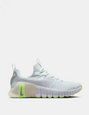 Nike Air Cage Court Shoes Free Metcon 6 Shoes - White/Metallic Silver/Barely Volt/Sail