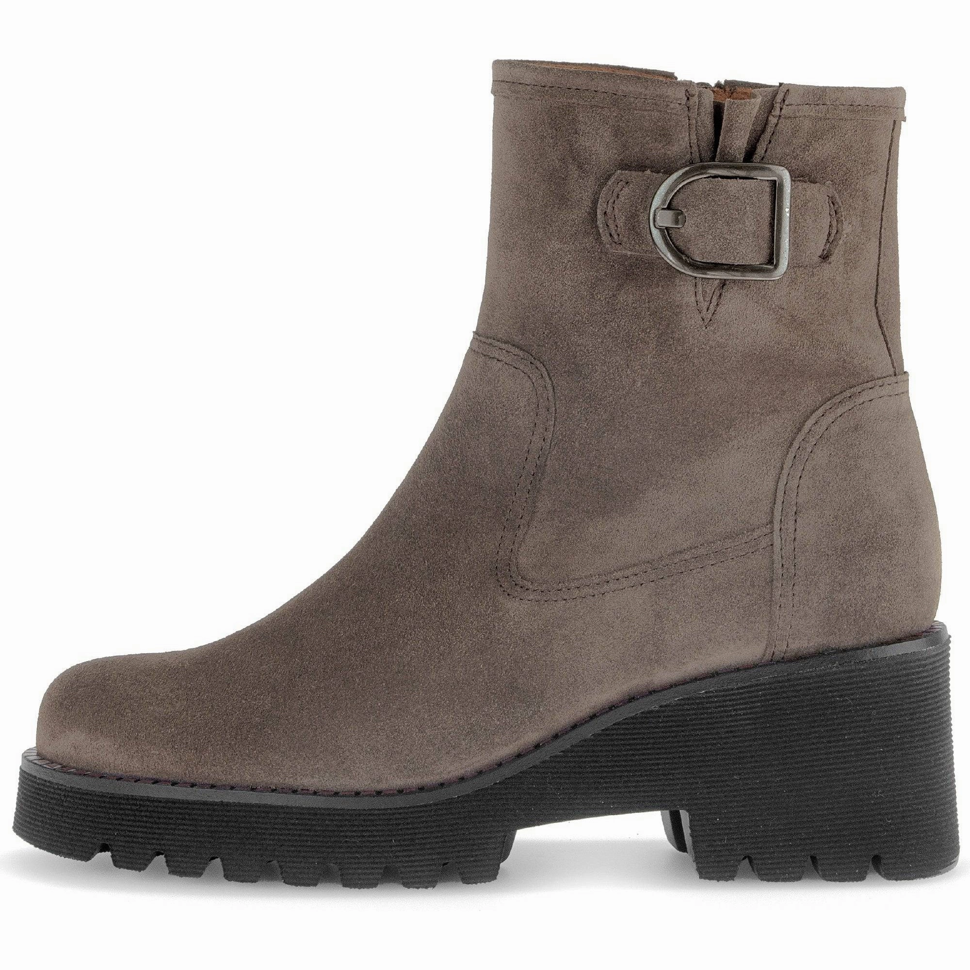 Chelsea Cowboy Boots Gabor Jude 56.622.30 Ladies Grey Suede Wide Side Zip Ankle Boots