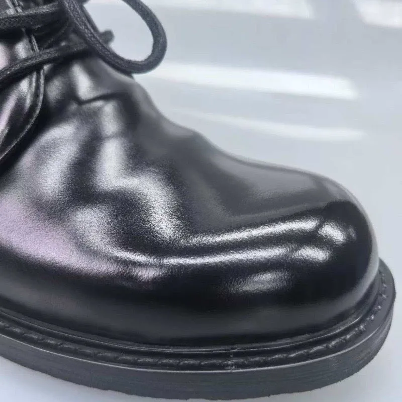 Fitflop Loafers Genuine Shell Cordovan Leather Short Lace Up Martin Boots