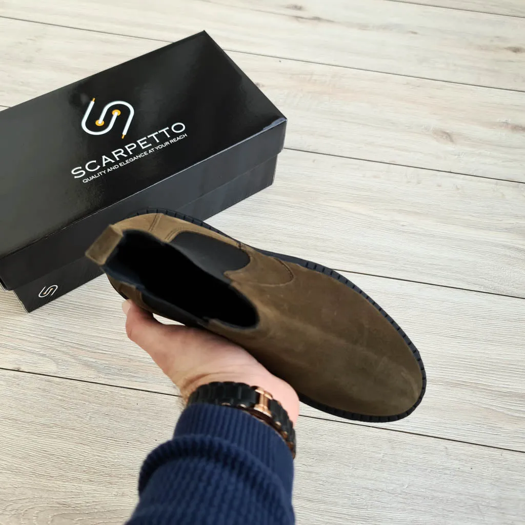 Gherardo Army Men's Genuine Suede Leather Boots Ugg Ankle Boots