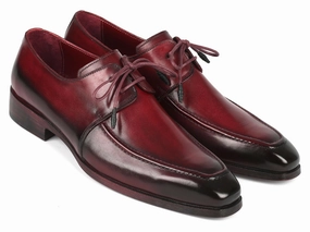 Paul Parkman Bordeaux Leather Apron Derby Shoes For Men (ID#13BRD92) Platform Lace Up Shoe Boots