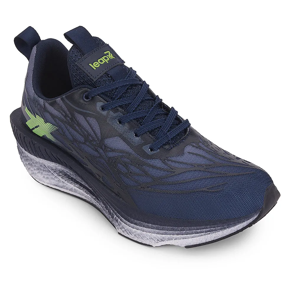 Leap7x Navy Blue Sports Lacing Running Shoes For Men XLM-01 By Liberty Shoes Running Supination