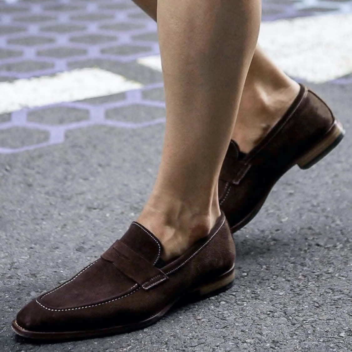 Leg Pants With Loafers Hampton Penny Loafer Brown Suede