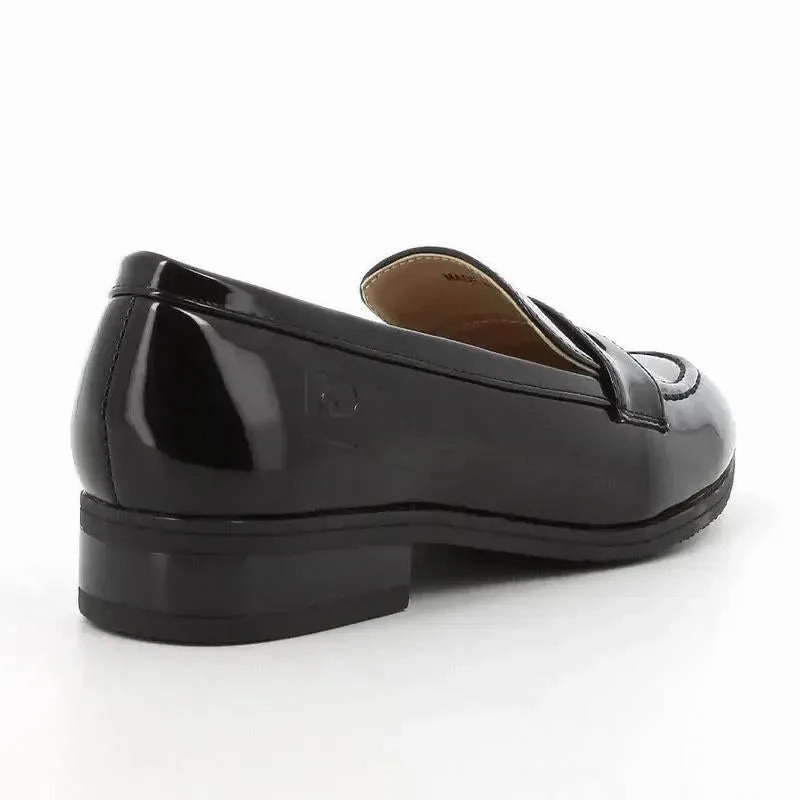 Loake Two Tone Brogues Pierre Cardin Ladies Penny Moc Loafer - Black